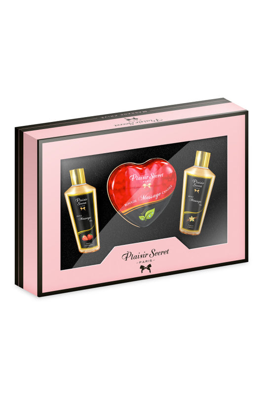 Coffret massage, bougie et huiles de massage