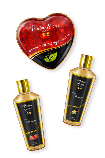Coffret massage, bougie et huiles de massage