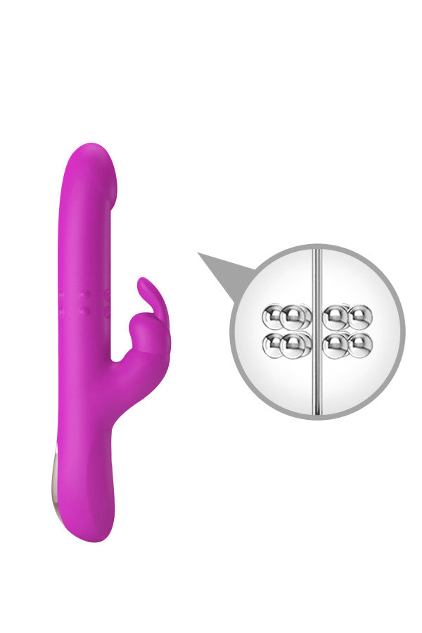 Vibromasseur rabbit va-et-vient et billes rotatives