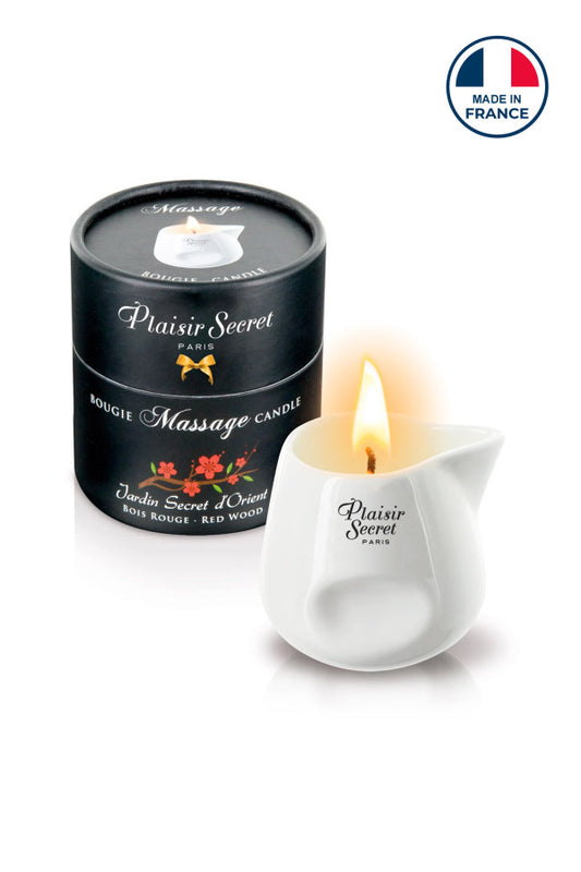 Bougie de massage bois rouge
